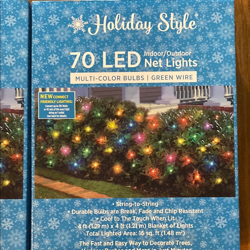 NIB LOT OF 2 Multi-Color LED Net Lights 70 LED by Holiday Style - Picture 2 of 7